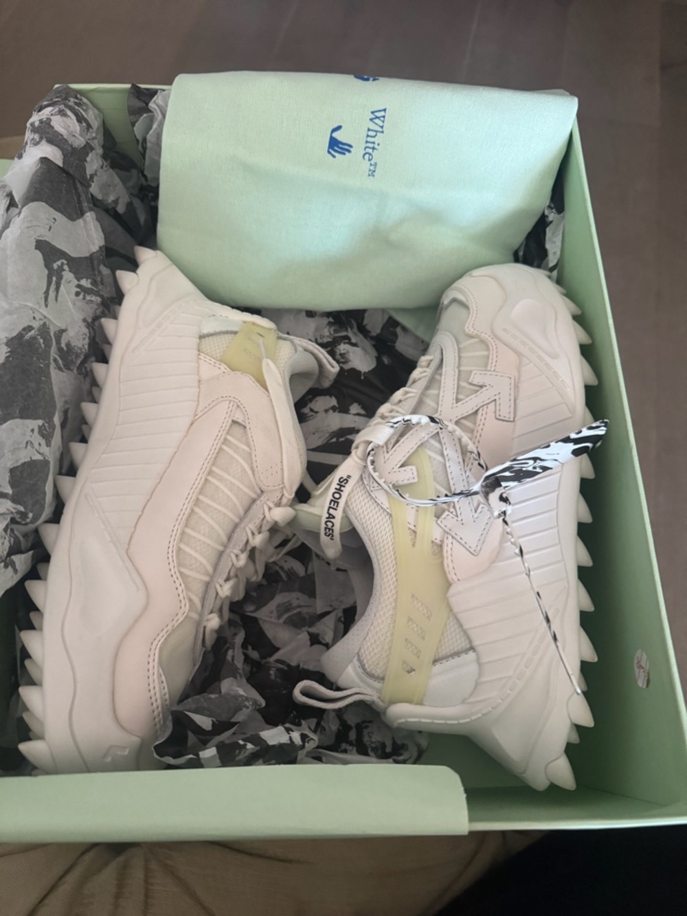 Off-White Kids White Sneakers with Cream Accents
